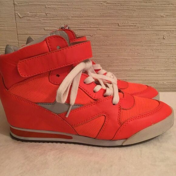 Limited Edition ASH Jazz Bis Reflectors Trim Hi-Top Wedge Sneakers - Picture 2 of 8